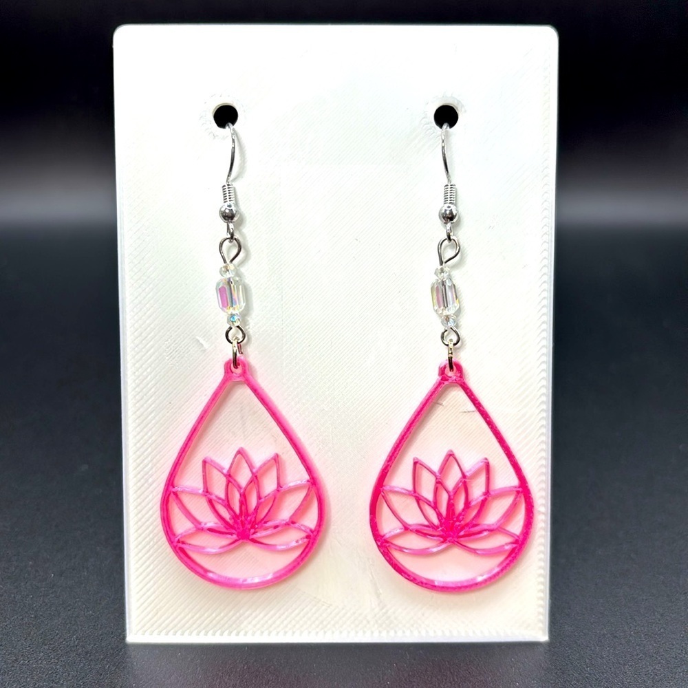 Lotus Teardrop Earrings - Picture 5 of 6